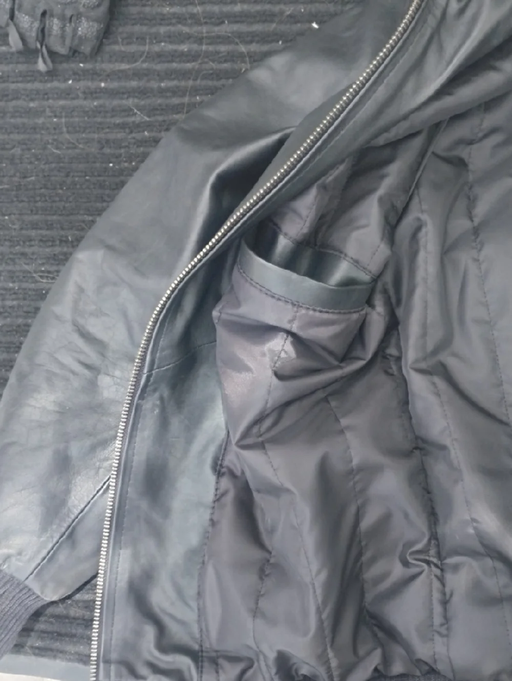 Black  Leather Bomber Jacket